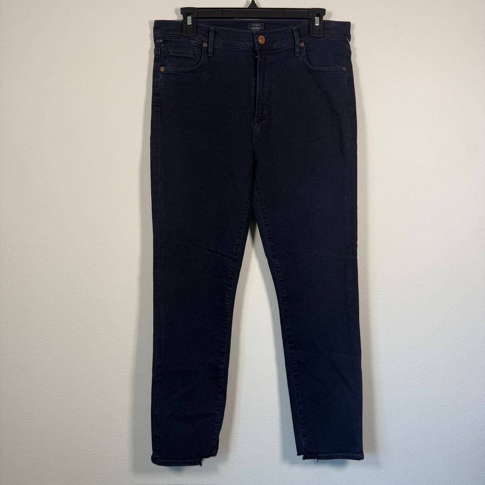 Citizens of Humanity Rocket Crop High Rise Skinny Jeans Blue Print 1487L-989 32